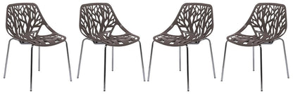 Modern Asbury Dining Chair w/ Chromed Legs set of 4 - Elax Furniture