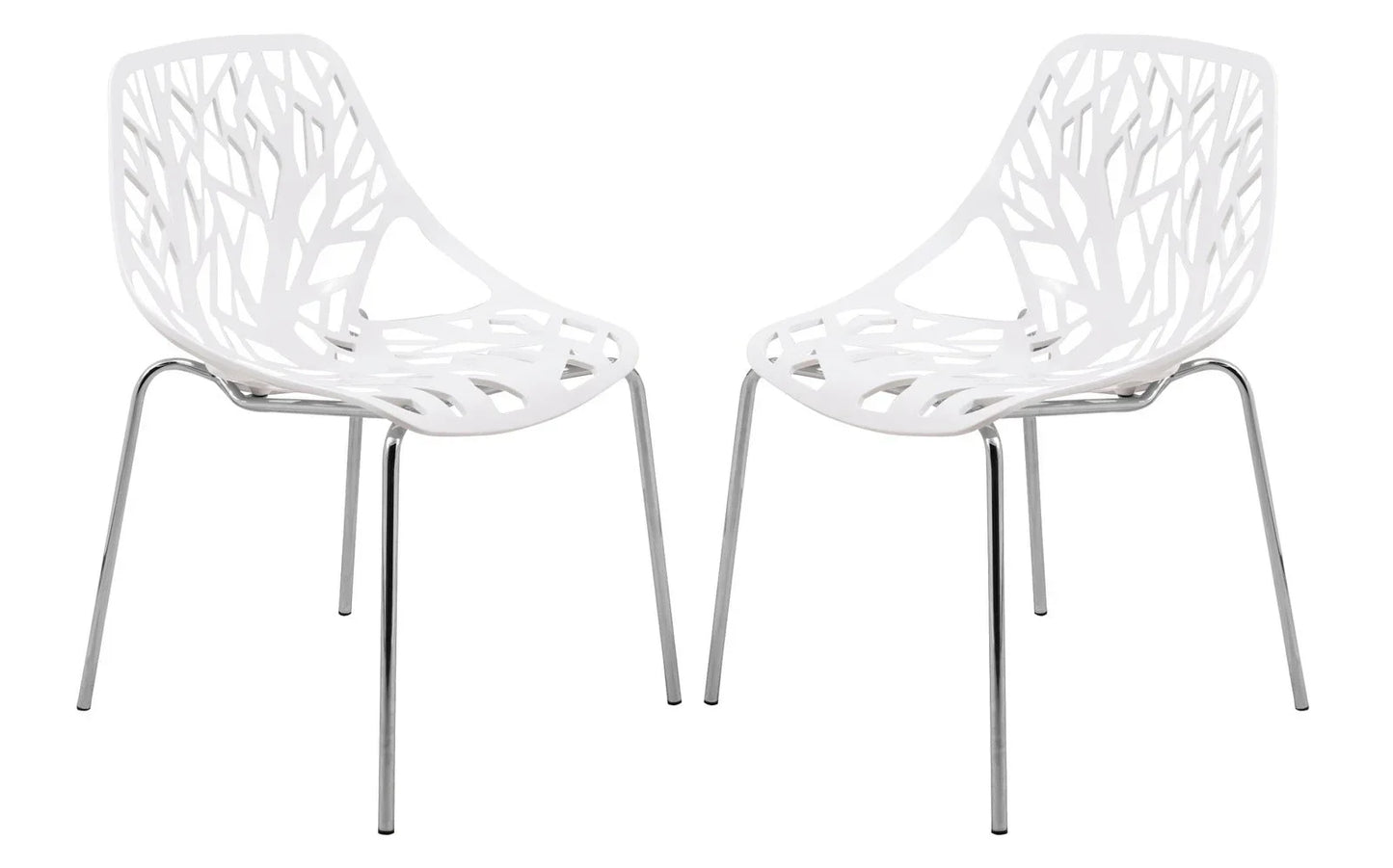 Modern Asbury Dining Chair w/ Chromed Legs set of 2 - Elax Furniture