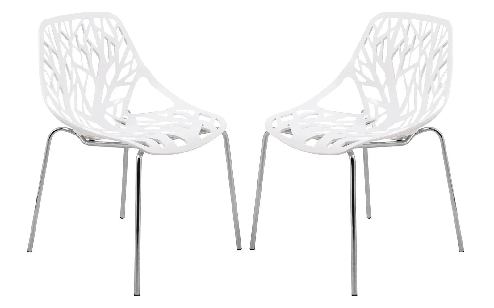 Modern Asbury Dining Chair w/ Chromed Legs set of 2 - Elax Furniture