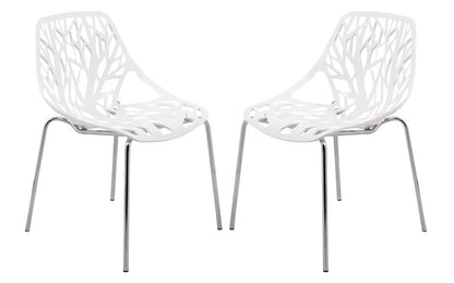 Modern Asbury Dining Chair w/ Chromed Legs set of 2 - Elax Furniture
