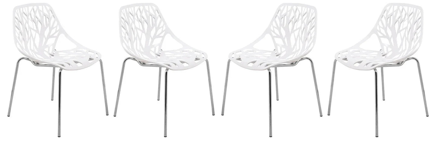 Modern Asbury Dining Chair w/ Chromed Legs set of 4 - Elax Furniture