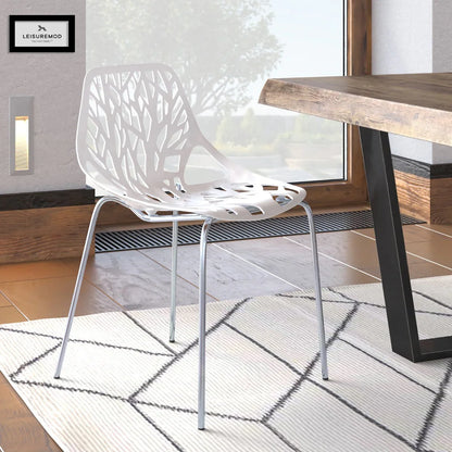 Modern Asbury Dining Chair w/ Chromed Legs set of 2 - Elax Furniture