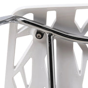 Asbury Polypropylene Dining Side Chair with Forest Cut-Out Design in Chrome - Elax Furniture
