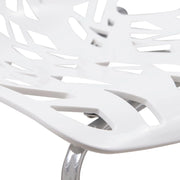Asbury Polypropylene Dining Side Chair with Forest Cut-Out Design in Chrome - Elax Furniture