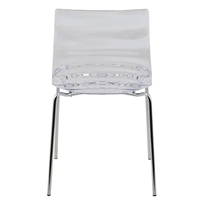 Astor Dining Chair Modern ABS Plastic Side Chair with Stainless-Steel Legs - Elax Furniture