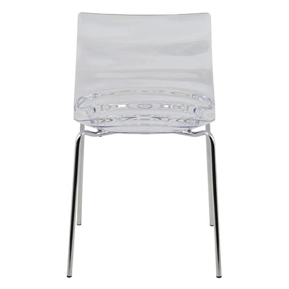 Astor Dining Chair Modern ABS Plastic Side Chair with Stainless-Steel Legs - Elax Furniture