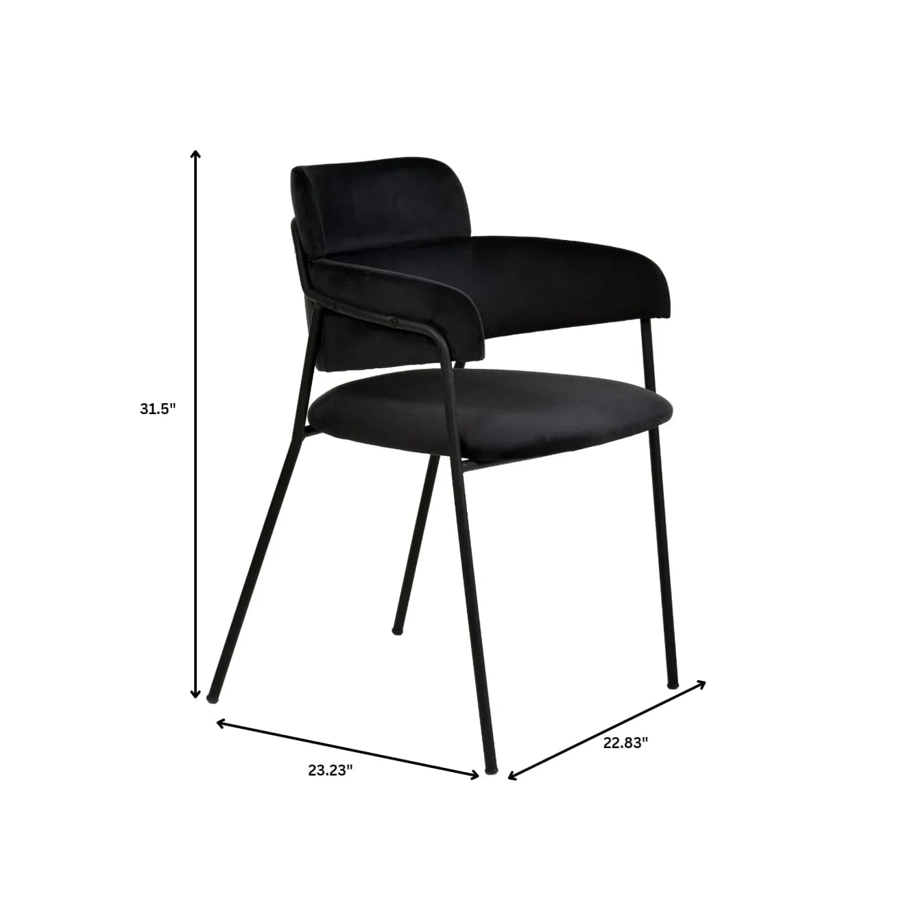 Axis Upholstered Dining Chair with Powder-Coated Stainless Steel Legs Set of 4 - Elax Furniture