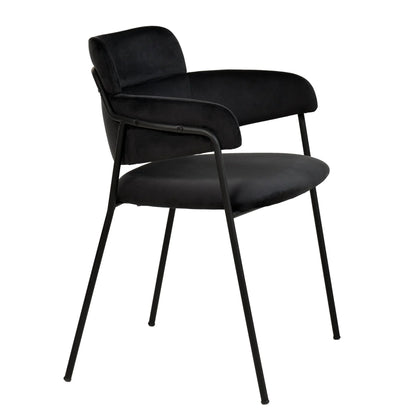 Axis Upholstered Dining Chair with Powder-Coated Stainless Steel Legs Set of 4 - Elax Furniture