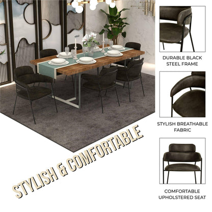 Axis Upholstered Dining Chair with Powder-Coated Stainless Steel Legs Set of 4 - Elax Furniture