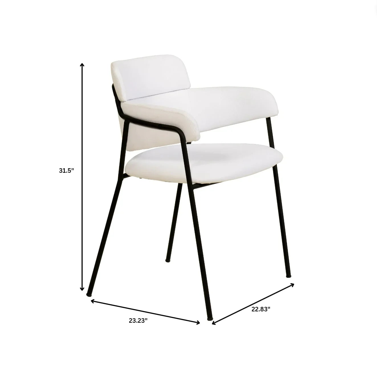 Axis Upholstered Dining Chair with Powder-Coated Stainless Steel Legs Set of 4 - Elax Furniture