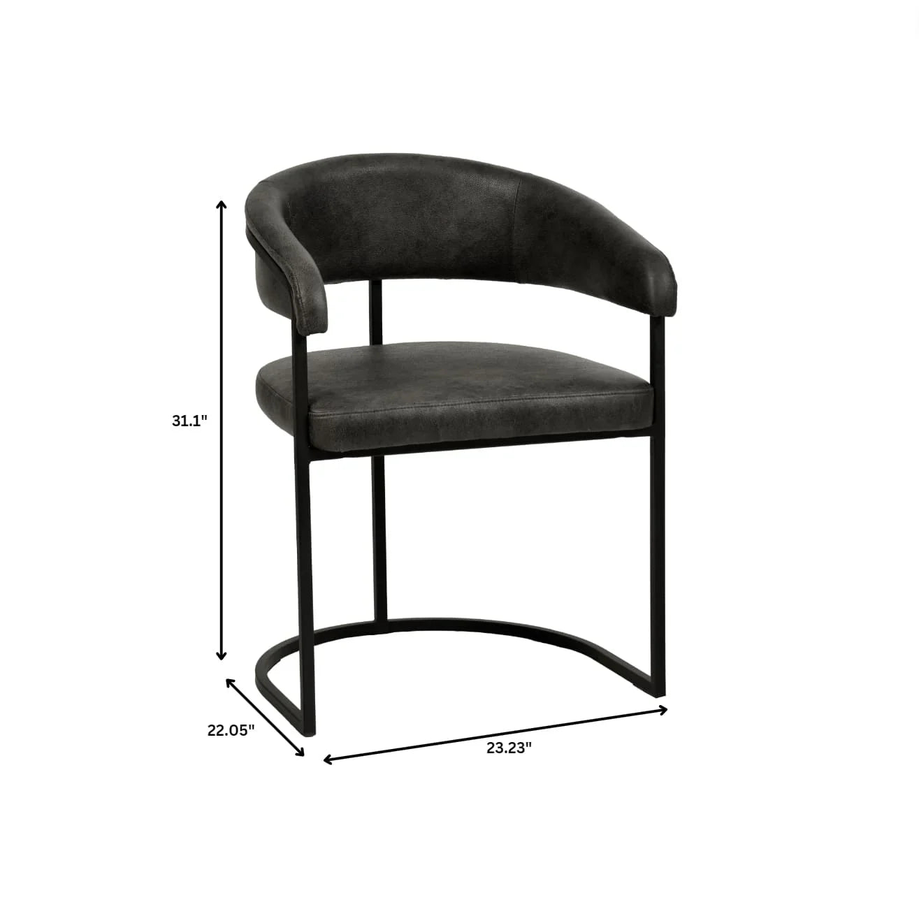 Aero Upholstered Dining Chair Curved Back Design Padded Seat in Iron Set of 4 - Elax Furniture