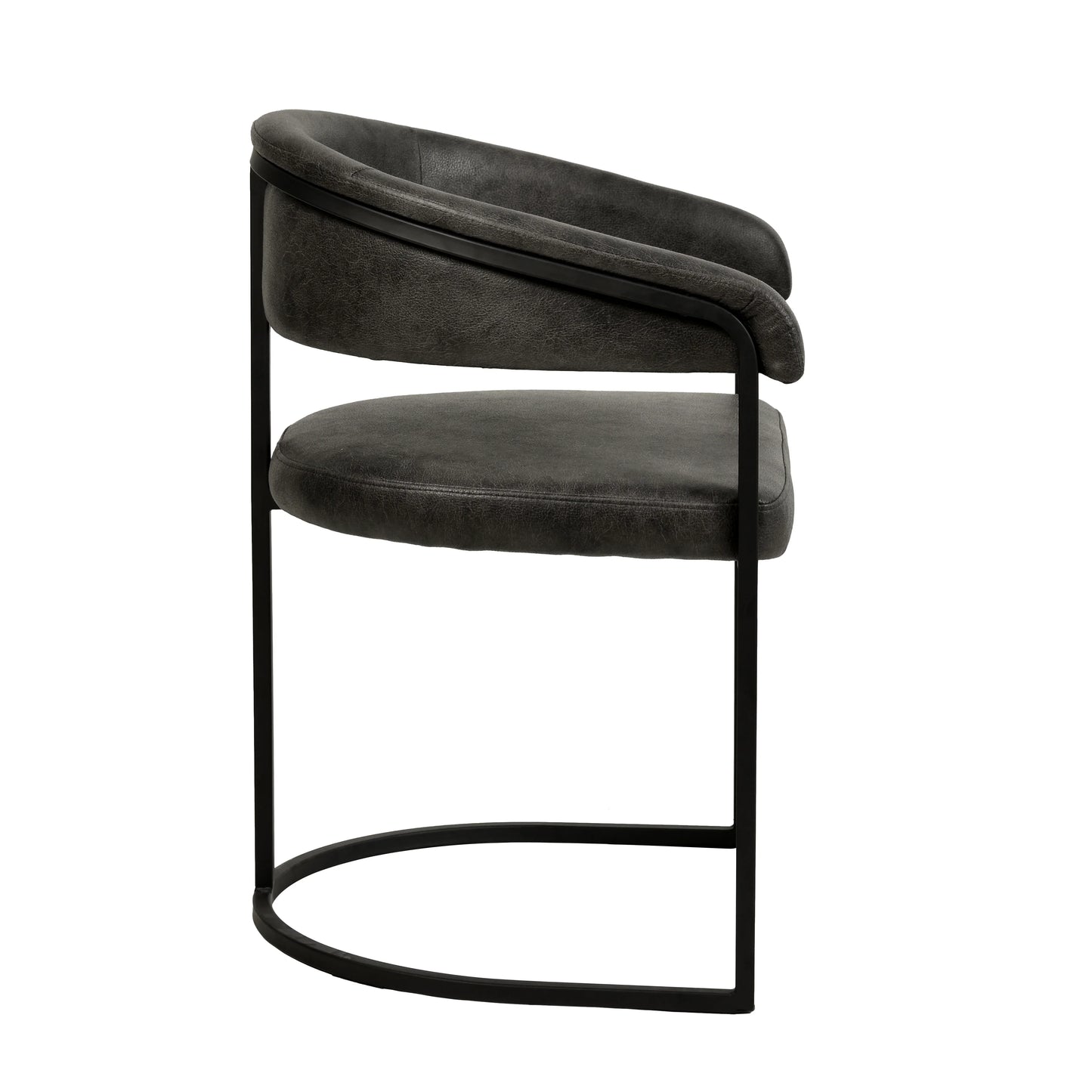 Aero Upholstered Dining Chair Curved Back Design Padded Seat in Iron Set of 2 - Elax Furniture