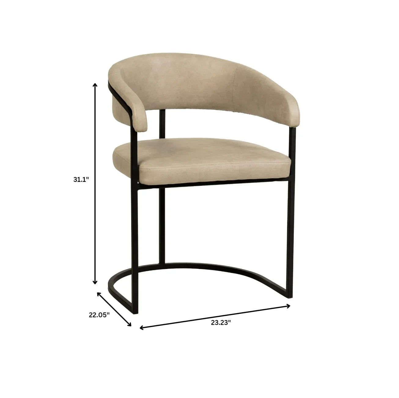 Aero Upholstered Dining Chair Curved Back Design Padded Seat in Iron Set of 4 - Elax Furniture