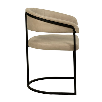 Aero Upholstered Dining Chair Curved Back Design Padded Seat in Iron Set of 4 - Elax Furniture