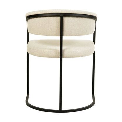 Aero Upholstered Dining Chair Curved Back Design Padded Seat in Iron Set of 4 - Elax Furniture