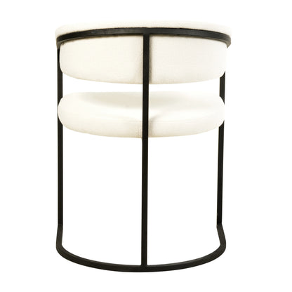 Aero Upholstered Dining Chair Curved Back Design Padded Seat in Iron Set of 4 - Elax Furniture