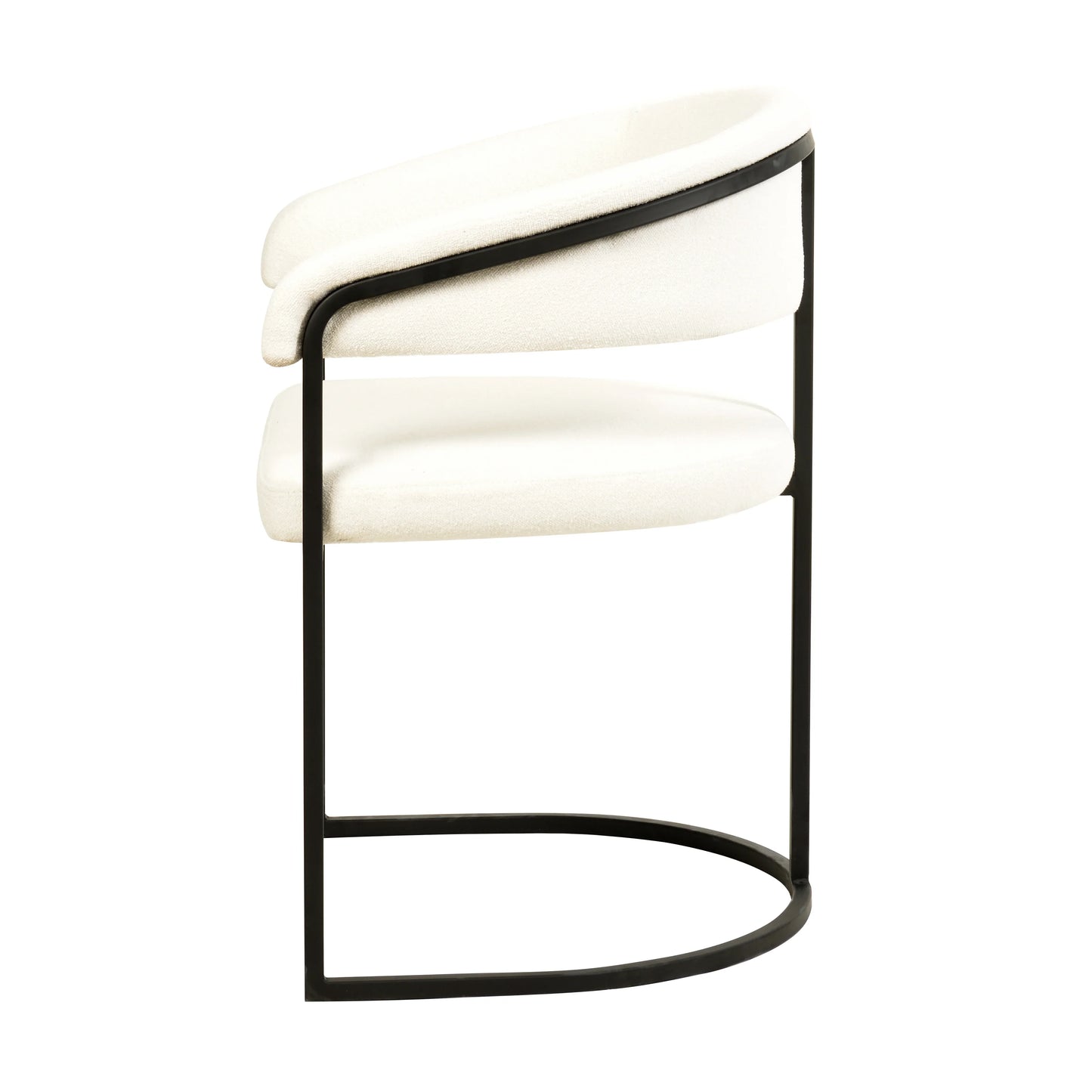 Aero Upholstered Dining Chair Curved Back Design Padded Seat in Iron Set of 2 - Elax Furniture