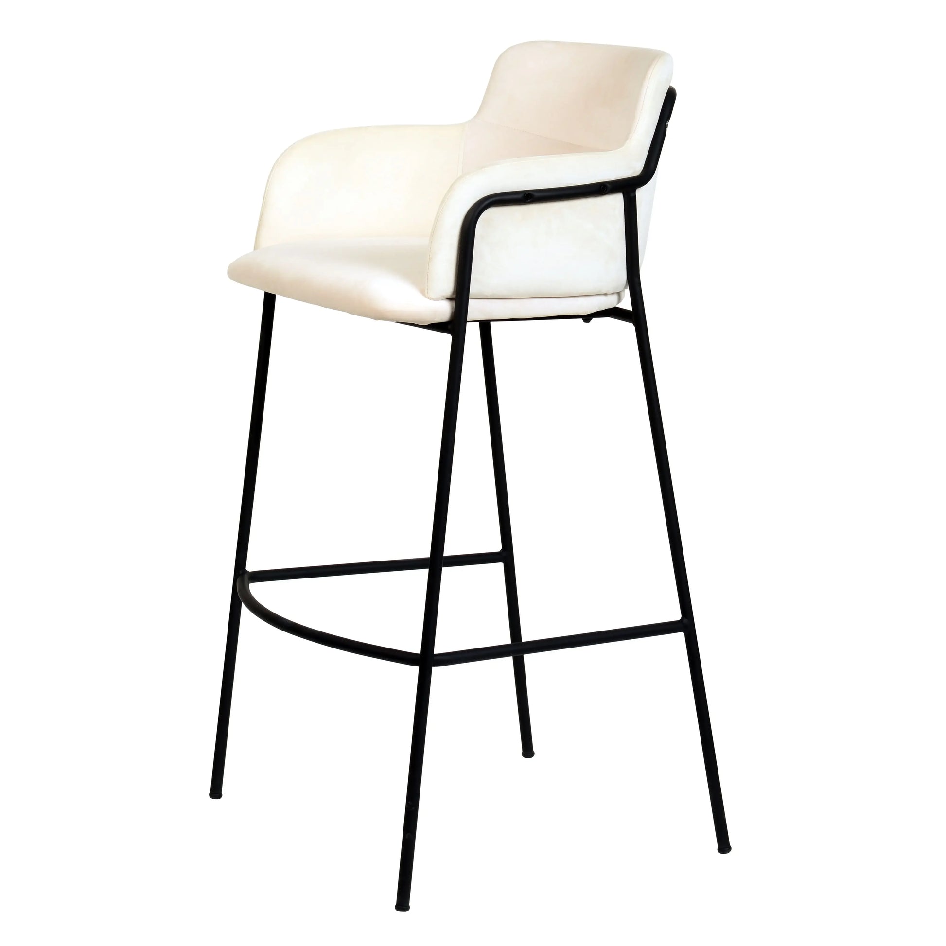 Axis 40" Bar Stool Ergonomic Pub Chair with Black Powder-Coated Stainless Steel Base and Footrest Set of 2 - Elax Furniture