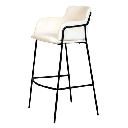 Axis 40" Bar Stool Ergonomic Pub Chair with Black Powder-Coated Stainless Steel Base and Footrest Set of 2 - Elax Furniture