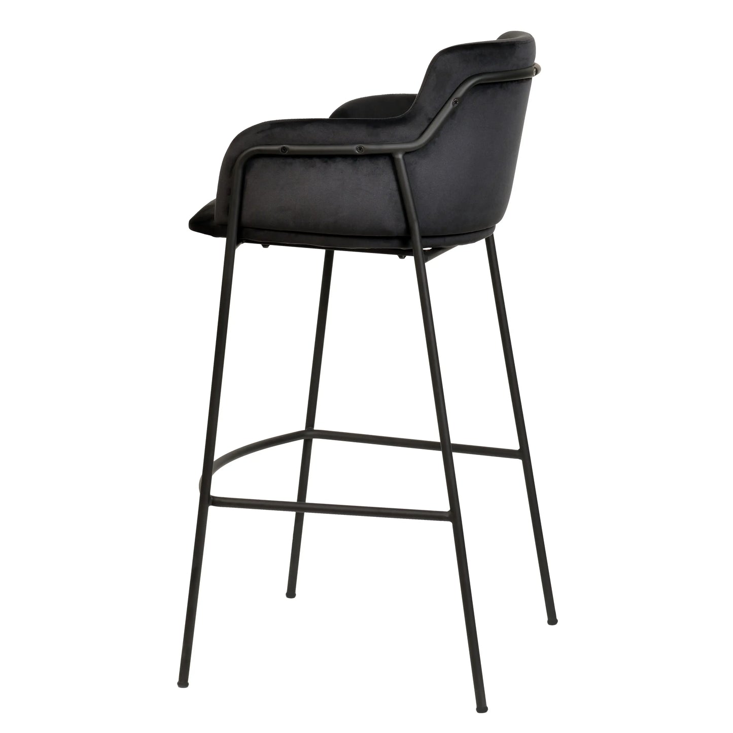 Axis 40" Bar Stool Ergonomic Pub Chair with Black Powder-Coated Stainless Steel Base and Footrest Set of 2 - Elax Furniture