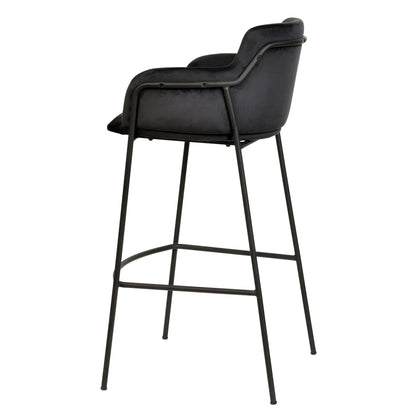 Axis 40" Bar Stool Ergonomic Pub Chair with Black Powder-Coated Stainless Steel Base and Footrest Set of 2 - Elax Furniture