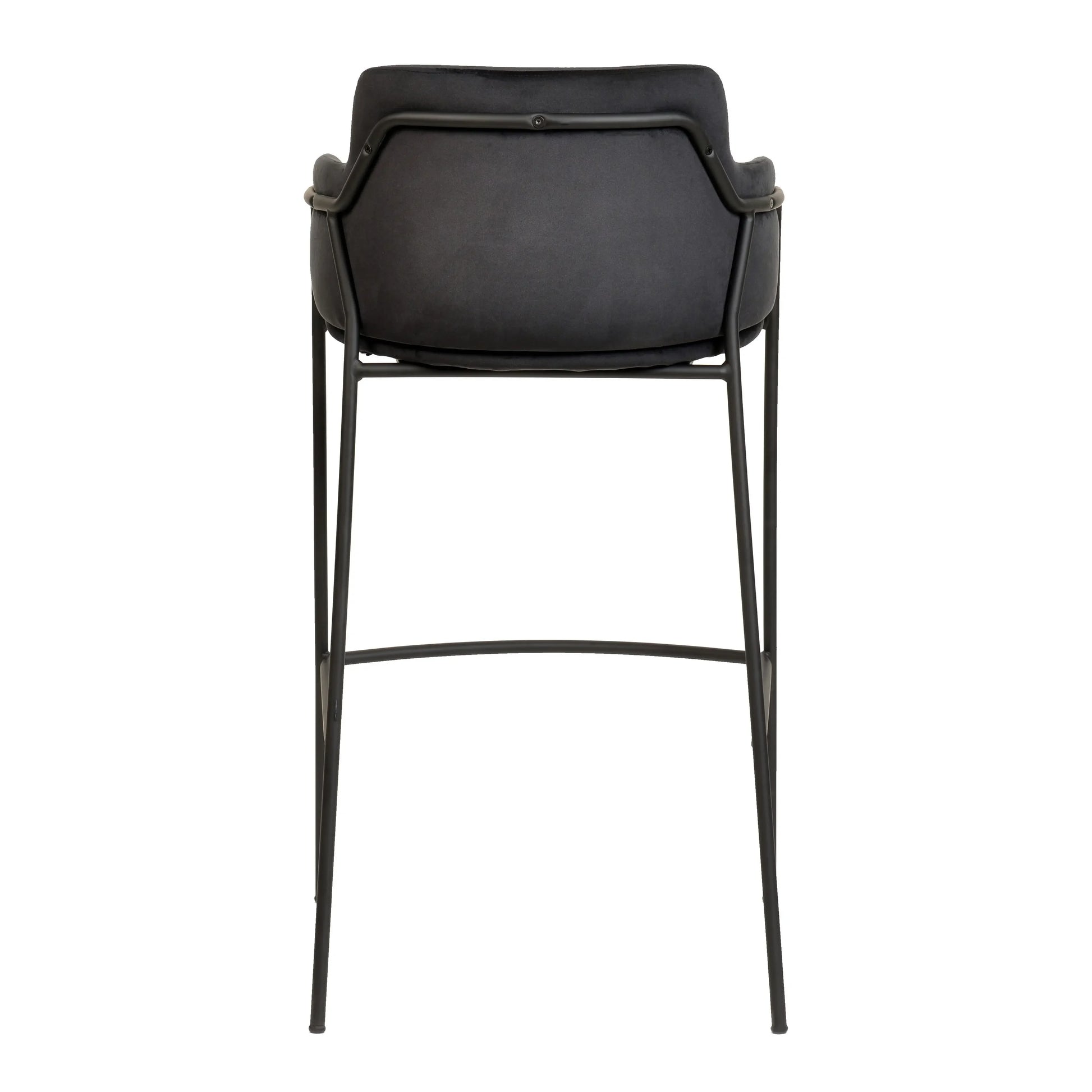 Axis 40" Bar Stool Ergonomic Pub Chair with Black Powder-Coated Stainless Steel Base and Footrest Set of 2 - Elax Furniture