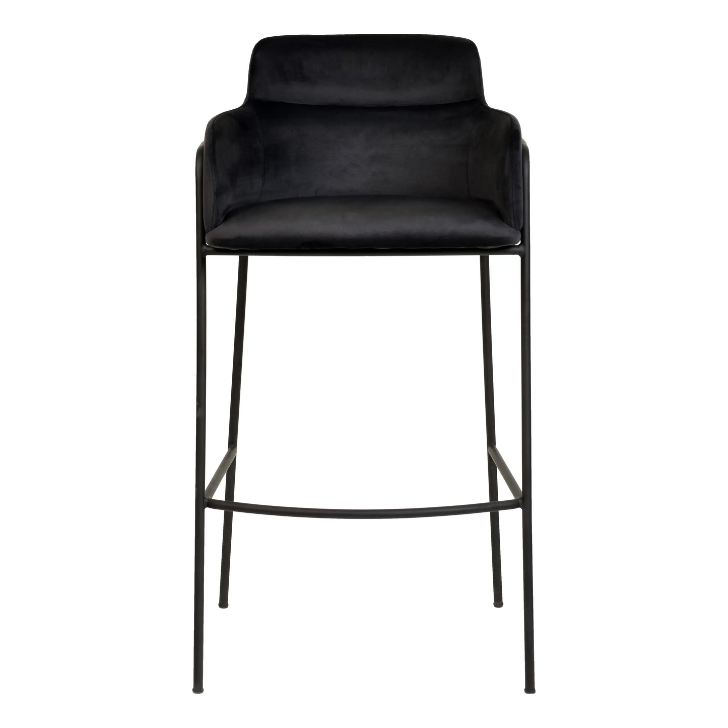 Axis 40" Bar Stool Ergonomic Pub Chair with Black Powder-Coated Stainless Steel Base and Footrest Set of 2 - Elax Furniture