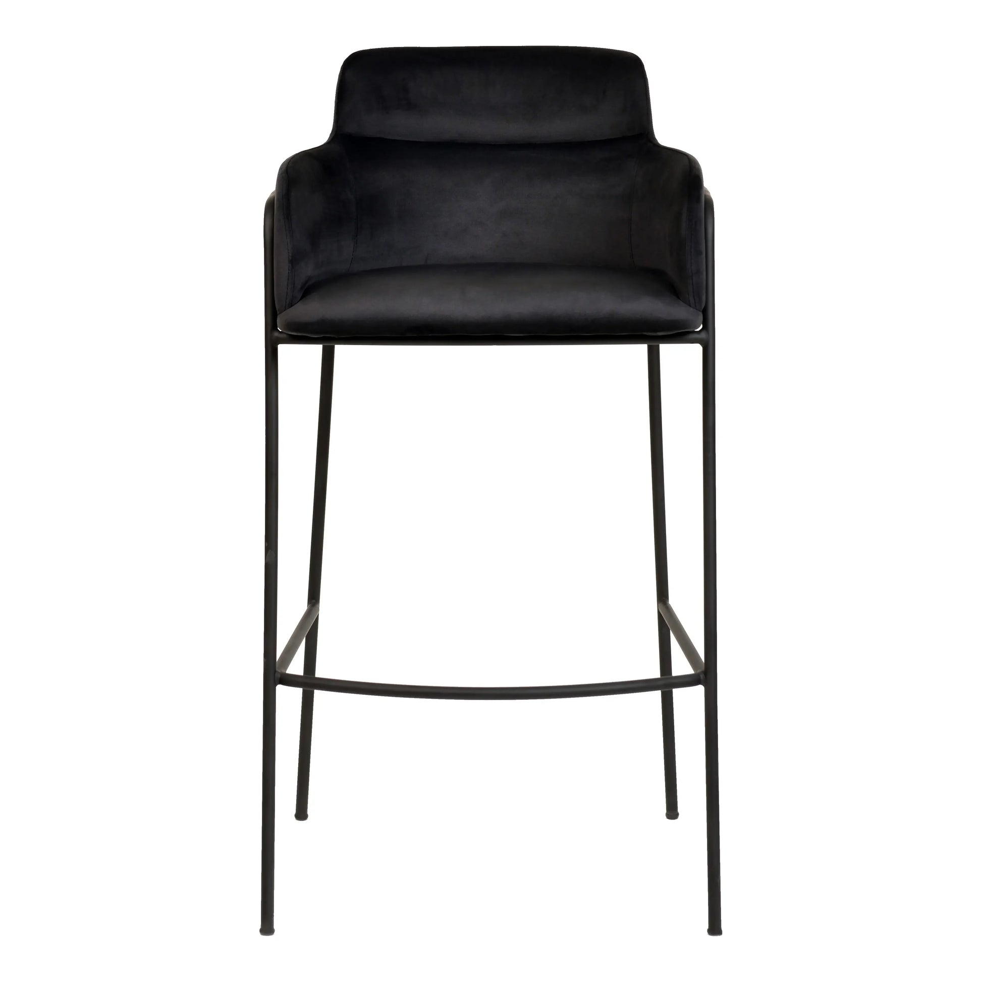 Axis 40" Bar Stool Ergonomic Pub Chair with Black Powder-Coated Stainless Steel Base and Footrest Set of 2 - Elax Furniture