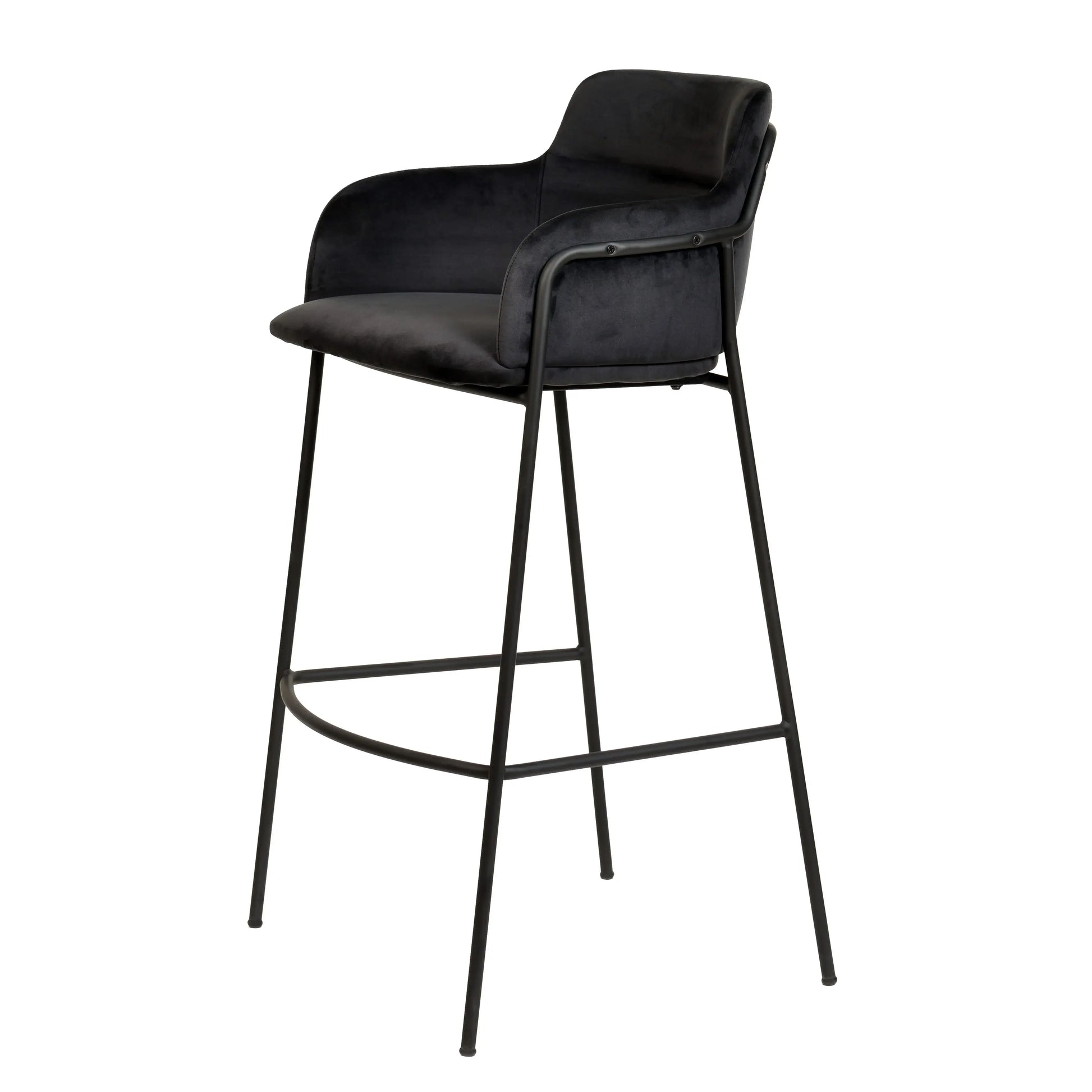 Axis 40" Bar Stool Ergonomic Pub Chair with Black Powder-Coated Stainless Steel Base and Footrest Set of 2 - Elax Furniture