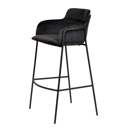 Axis 40" Bar Stool Ergonomic Pub Chair with Black Powder-Coated Stainless Steel Base and Footrest Set of 2 - Elax Furniture