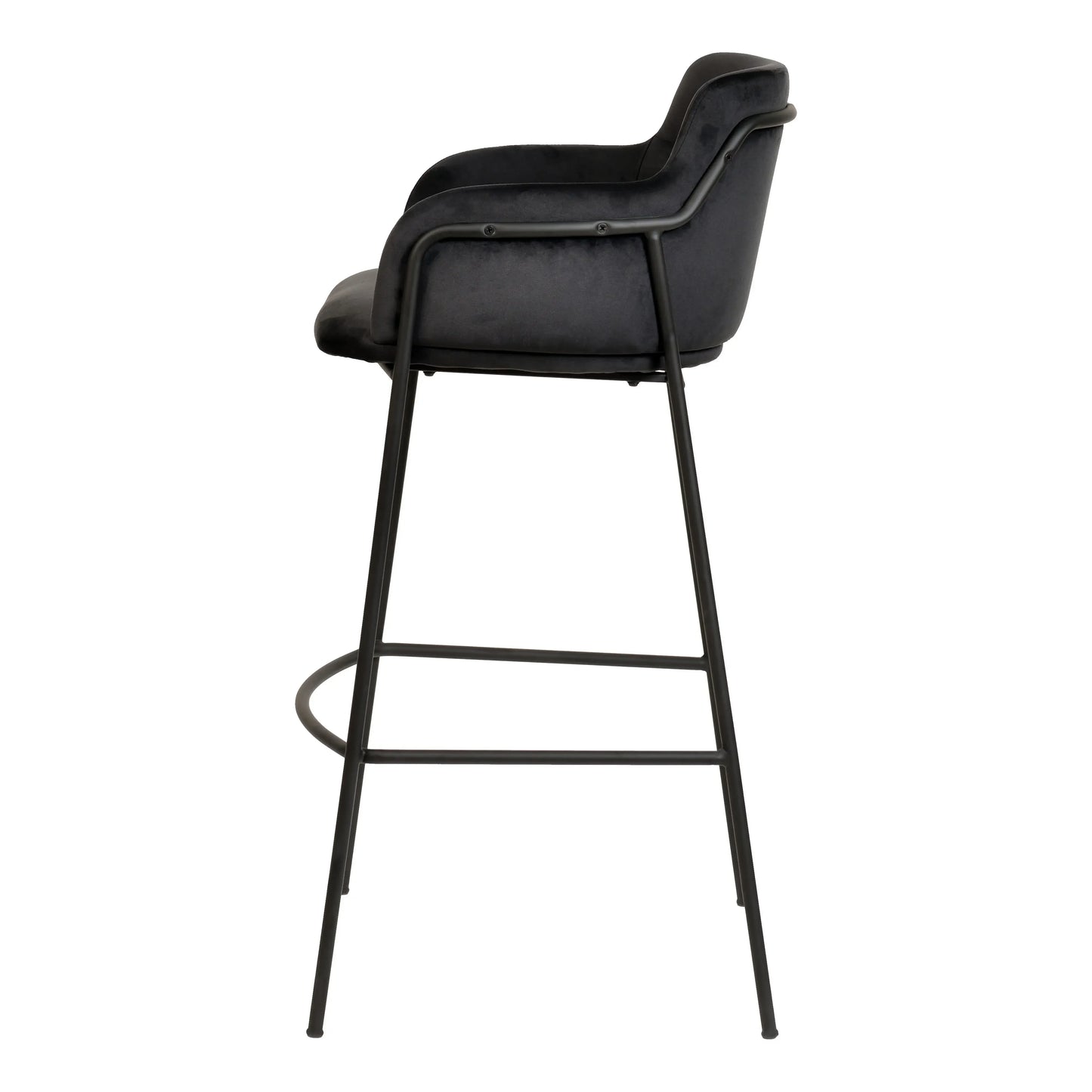 Axis 40" Bar Stool Ergonomic Pub Chair with Black Powder-Coated Stainless Steel Base and Footrest Set of 2 - Elax Furniture