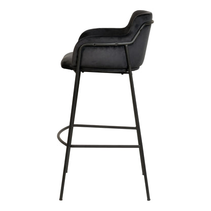 Axis 40" Bar Stool Ergonomic Pub Chair with Black Powder-Coated Stainless Steel Base and Footrest Set of 2 - Elax Furniture