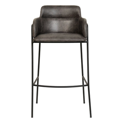 Axis 40" Bar Stool Ergonomic Pub Chair with Black Powder-Coated Stainless Steel Base and Footrest Set of 2 - Elax Furniture