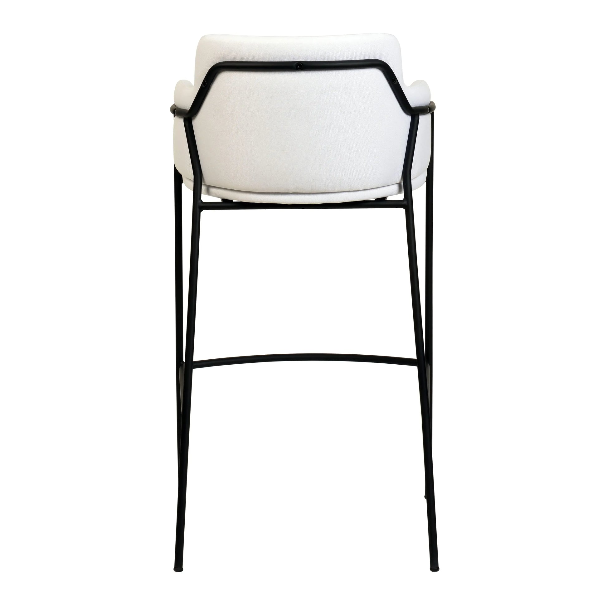 Axis 40" Bar Stool Ergonomic Pub Chair with Black Powder-Coated Stainless Steel Base and Footrest Set of 2 - Elax Furniture
