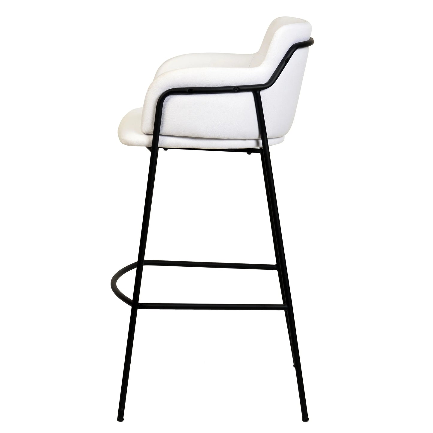 Axis 40" Bar Stool Ergonomic Pub Chair with Black Powder-Coated Stainless Steel Base and Footrest Set of 2 - Elax Furniture