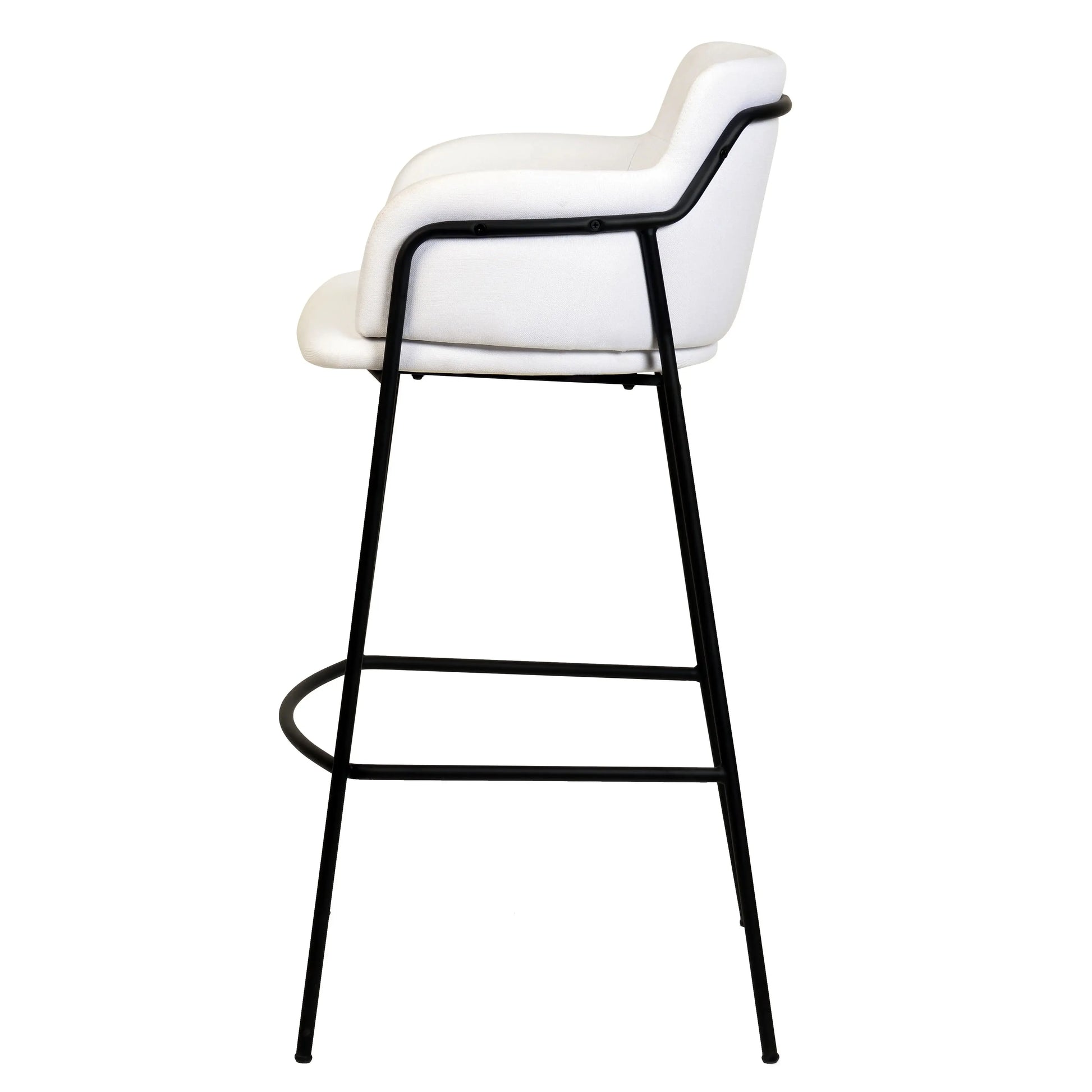 Axis 40" Bar Stool Ergonomic Pub Chair with Black Powder-Coated Stainless Steel Base and Footrest Set of 2 - Elax Furniture