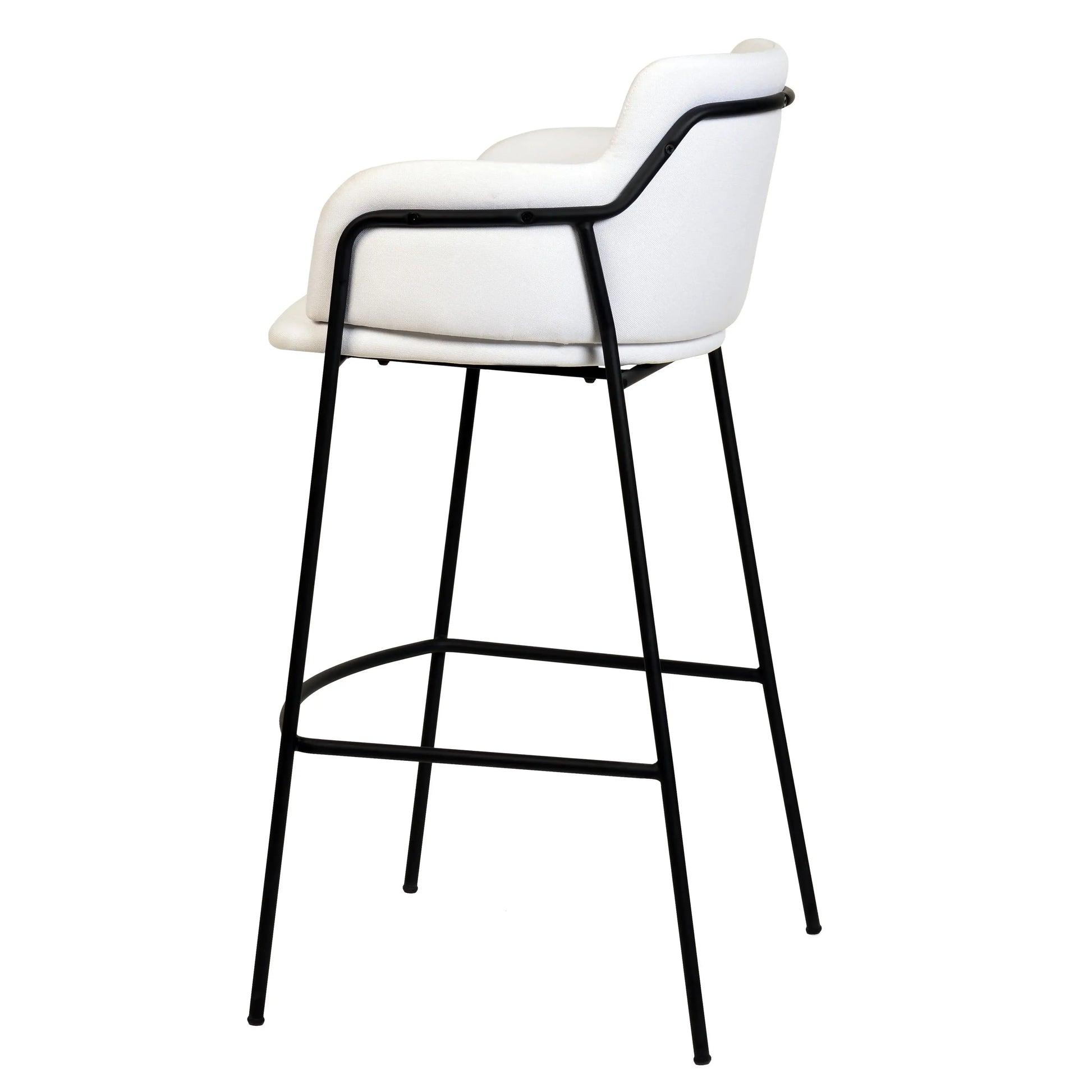 Axis 40" Bar Stool Ergonomic Pub Chair with Black Powder-Coated Stainless Steel Base and Footrest Set of 2 - Elax Furniture