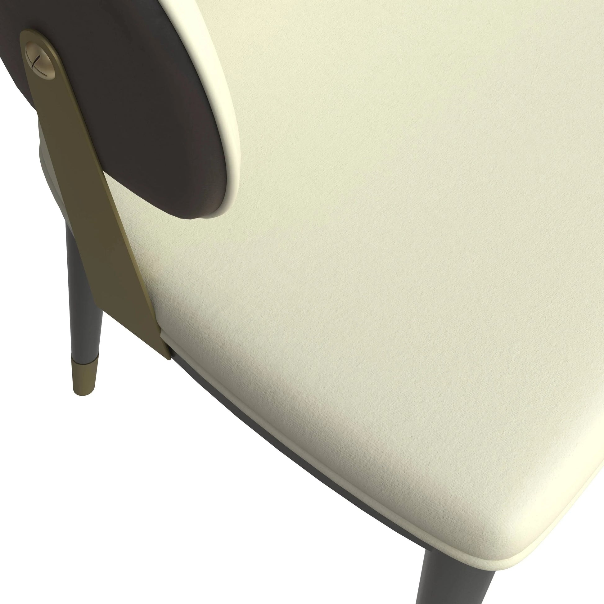 Aria Leather Dining Chair with a Curved Back and Gold Accents Design in Iron Set of 4 - Elax Furniture