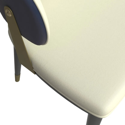 Aria Leather Dining Chair with a Curved Back and Gold Accents Design in Iron Set of 4 - Elax Furniture