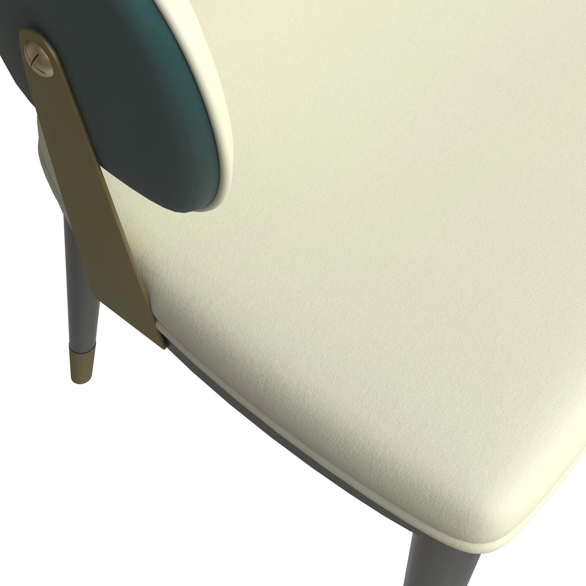 Aria Leather Dining Chair with a Curved Back and Gold Accents Design in Iron Set of 2 - Elax Furniture