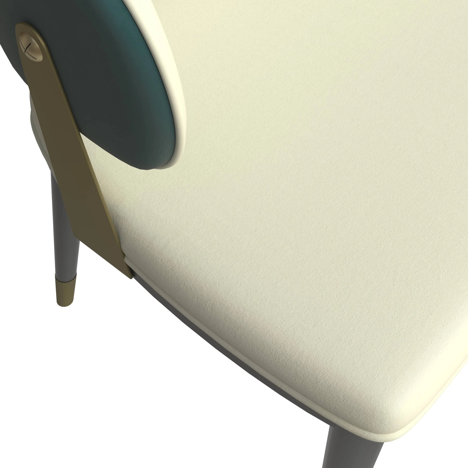 Aria Leather Dining Chair with a Curved Back and Gold Accents Design in Iron Set of 4 - Elax Furniture