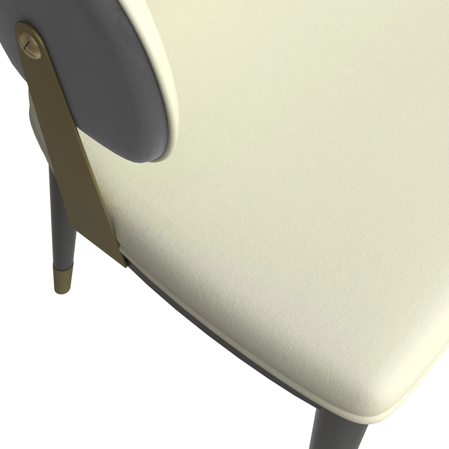 Aria Leather Dining Chair with a Curved Back and Gold Accents Design in Iron Set of 2 - Elax Furniture