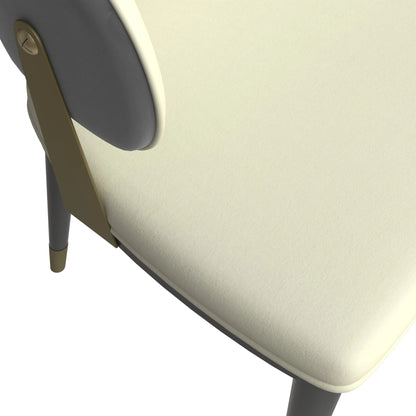 Aria Leather Dining Chair with a Curved Back and Gold Accents Design in Iron Set of 2 - Elax Furniture