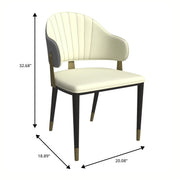 Verve 5-Piece Dining Set with 36" Round Resin Top Table and 4 Leather Dining Chair - Elax Furniture