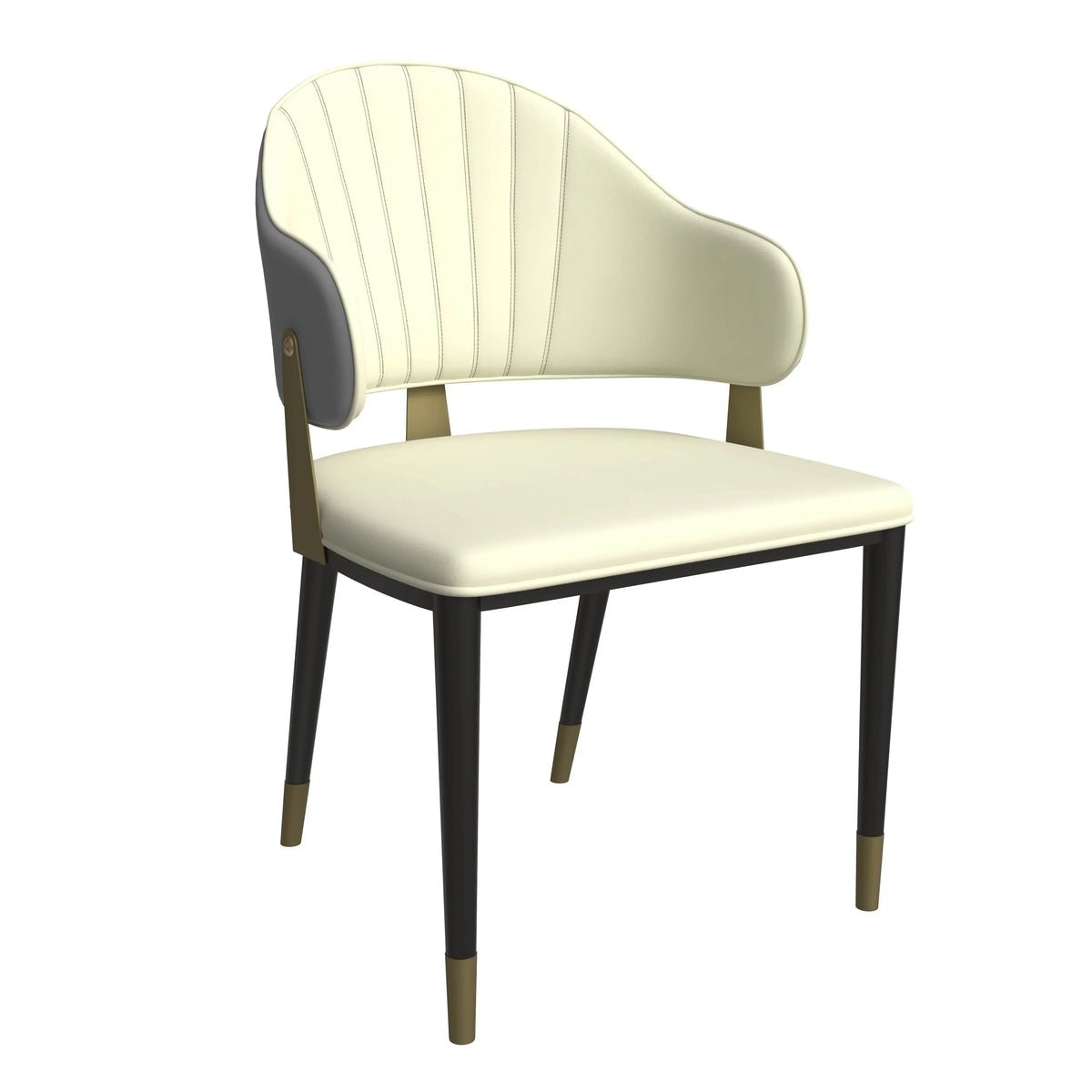 Verve 5-Piece Dining Set with 36" Round Resin Top Table and 4 Leather Dining Chair - Elax Furniture