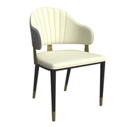 Verve 5-Piece Dining Set with 36" Round Resin Top Table and 4 Leather Dining Chair - Elax Furniture