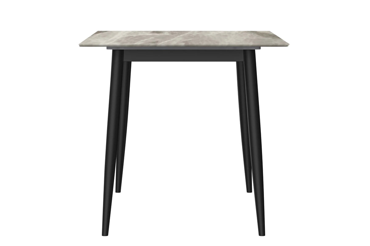 Zayle 7-Piece Dining Set with 55" Rectangular Sintered Stone Top Table and 4 Leather Dining Chair - Elax Furniture