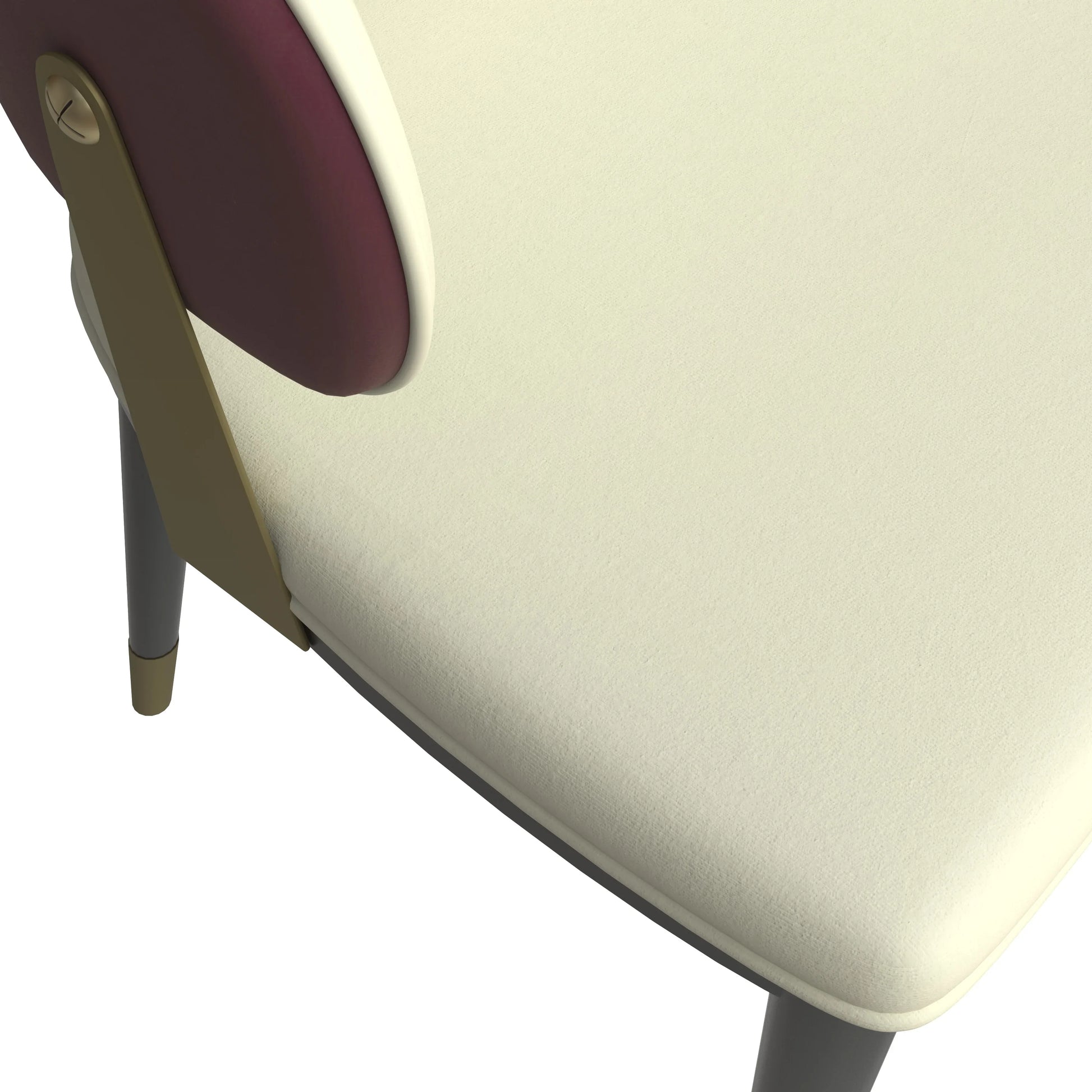 Aria Leather Dining Chair with a Curved Back and Gold Accents Design in Iron Set of 2 - Elax Furniture