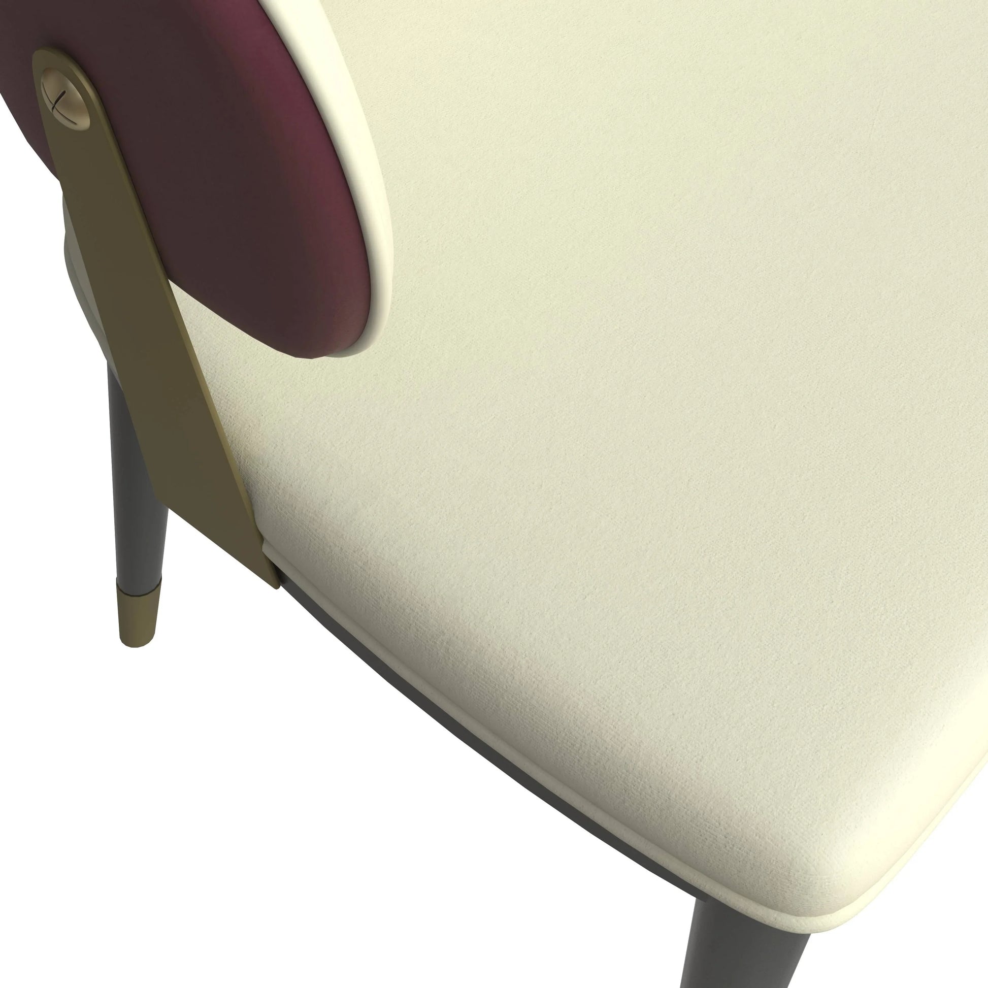 Aria Leather Dining Chair with a Curved Back and Gold Accents Design in Iron Set of 4 - Elax Furniture