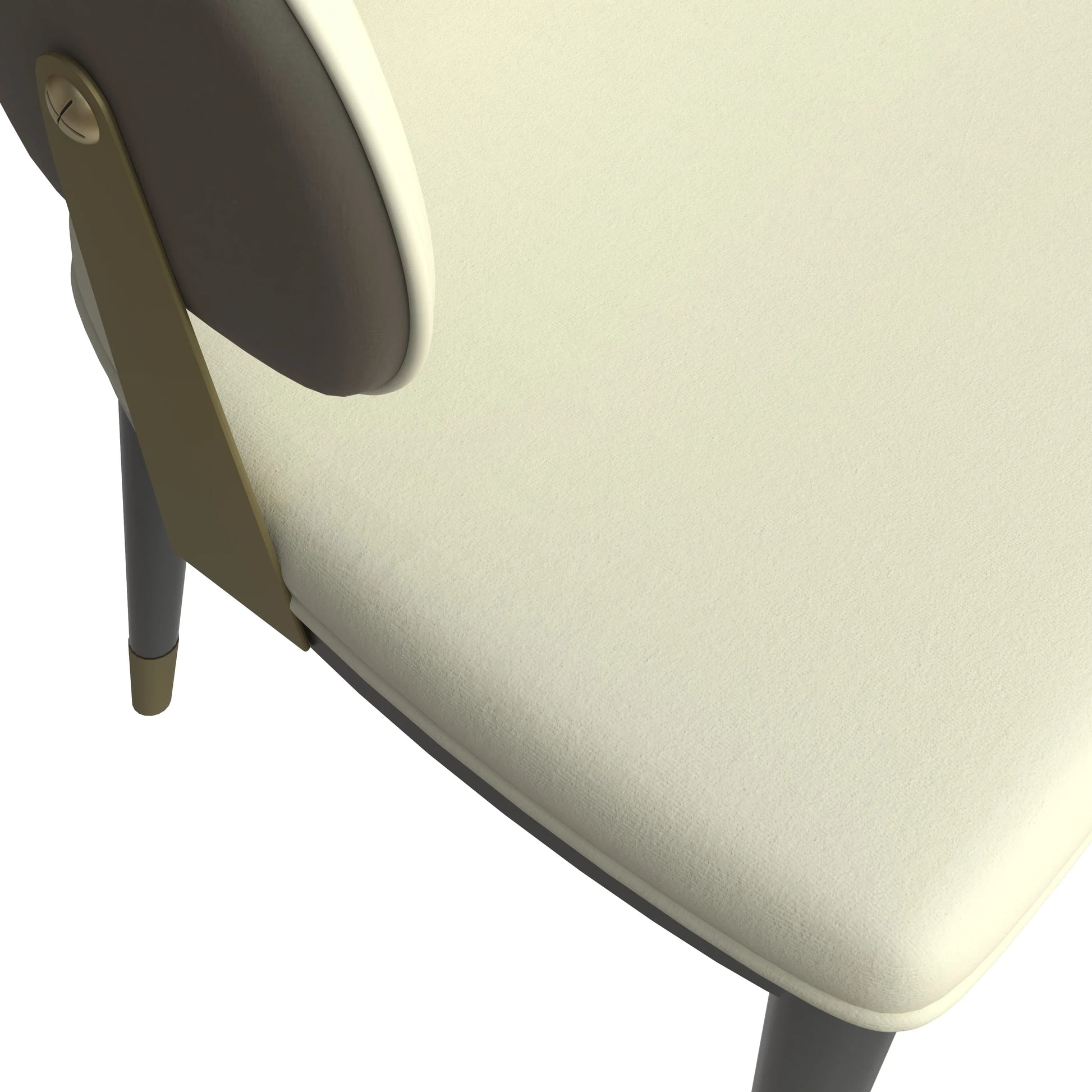 Aria Leather Dining Chair with a Curved Back and Gold Accents Design in Iron Set of 2 - Elax Furniture